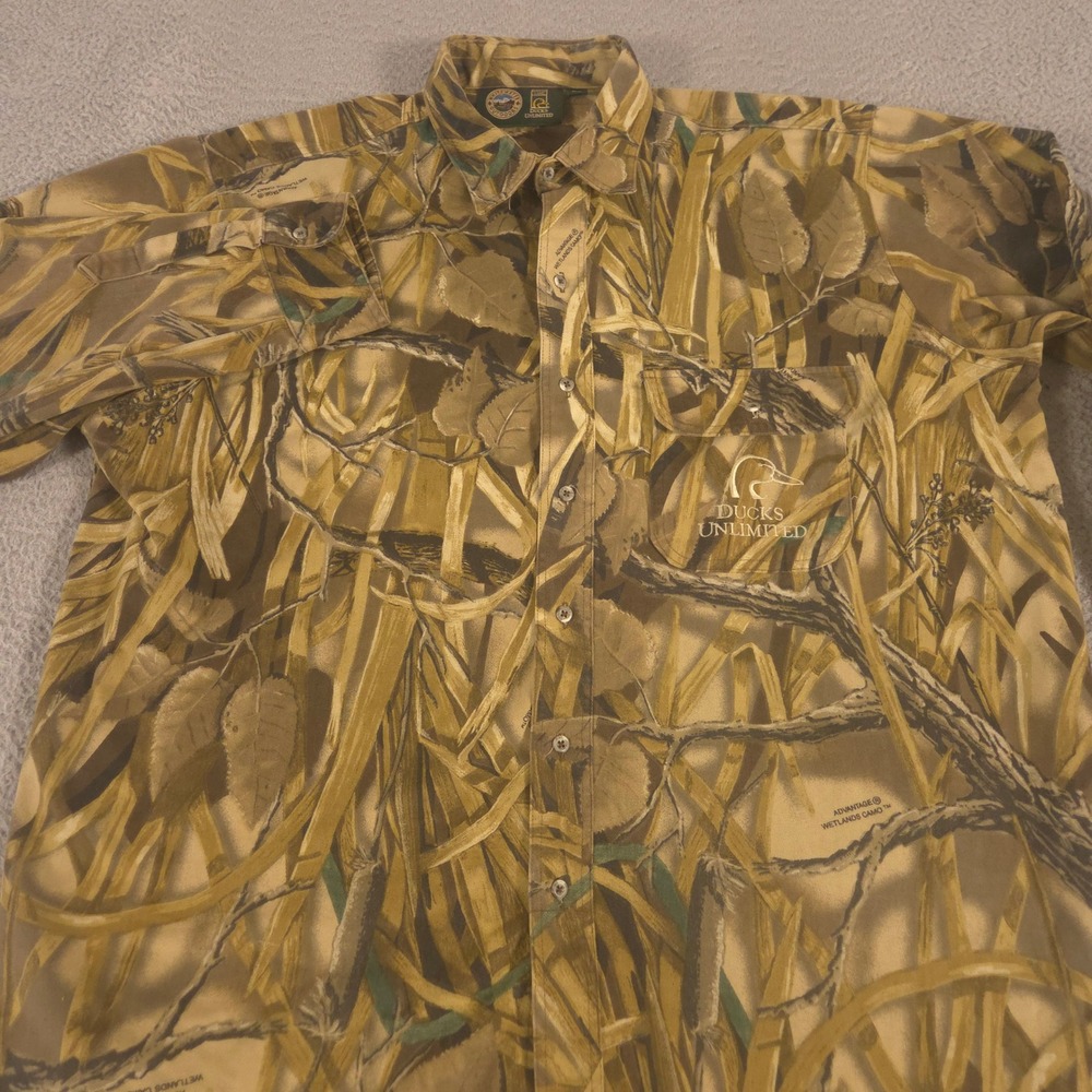 VINTAGE Whitewater Outdoors Shirt Mens XL Advantage Wetlands Camo Hunting 90s